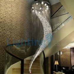 12 Light Spiral Modern Classic Downlight Electroplated Chandelier Crystal Rain Drop Light