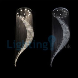 12 Light Spiral Modern Classic Downlight Electroplated Chandelier Crystal Rain Drop Light