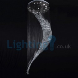 12 Light Spiral Modern Classic Downlight Electroplated Chandelier Crystal Rain Drop Light