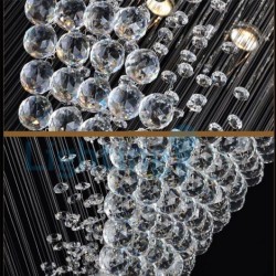 12 Light Spiral Modern Classic Downlight Electroplated Chandelier Crystal Rain Drop Light