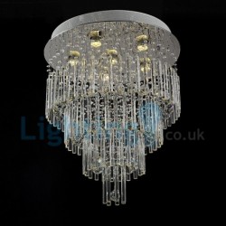 6 Light Modern Classic Downlight Electroplated Chandelier Crystal Rain Drop Light