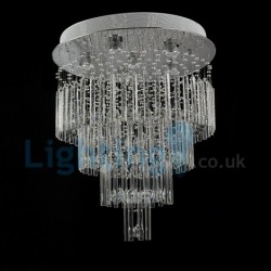 6 Light Modern Classic Downlight Electroplated Chandelier Crystal Rain Drop Light