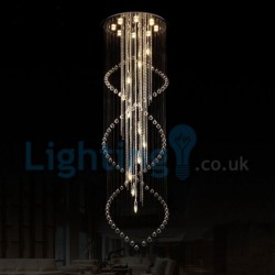 Spiral Modern Classic Downlight Electroplated Chandelier Crystal Rain Drop Light