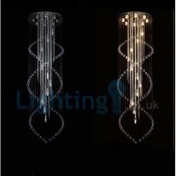 Spiral Modern Classic Downlight Electroplated Chandelier Crystal Rain Drop Light