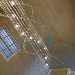 Spiral Modern Classic Downlight Electroplated Chandelier Crystal Rain Drop Light