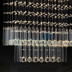 Modern Classic Downlight Electroplated Chandelier Crystal Rain Drop Light