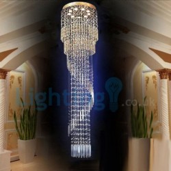 9 Light Spiral Modern Classic Downlight Electroplated Chandelier Crystal Rain Drop Light