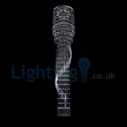 9 Light Spiral Modern Classic Downlight Electroplated Chandelier Crystal Rain Drop Light