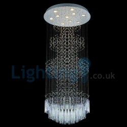 10 Light Modern Classic Downlight Electroplated Chandelier Crystal Rain Drop Light