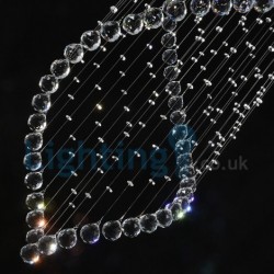 6 Light Spiral Modern Classic Downlight Electroplated Chandelier Crystal Rain Drop Light