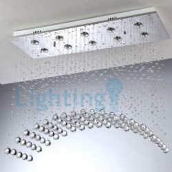 10 Light Modern Classic Downlight Electroplated Chandelier Crystal Rain Drop Light