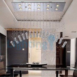 10 Light Modern Classic Downlight Electroplated Chandelier Crystal Rain Drop Light