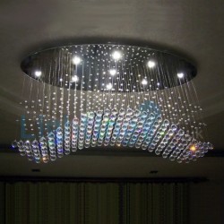 9 Light Modern Classic Downlight Electroplated Chandelier Crystal Rain Drop Light