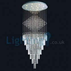 12 Light Modern Classic Downlight Electroplated Chandelier Crystal Rain Drop Light