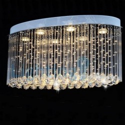 6 Light Modern Classic Downlight Electroplated Chandelier Crystal Rain Drop Light