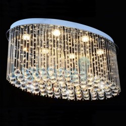 6 Light Modern Classic Downlight Electroplated Chandelier Crystal Rain Drop Light