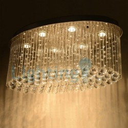 6 Light Modern Classic Downlight Electroplated Chandelier Crystal Rain Drop Light