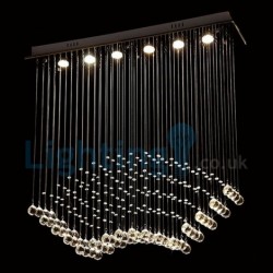 6 Light Modern Classic Downlight Electroplated Chandelier Crystal Rain Drop Light