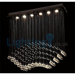 6 Light Modern Classic Downlight Electroplated Chandelier Crystal Rain Drop Light