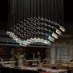 6 Light Modern Classic Downlight Electroplated Chandelier Crystal Rain Drop Light