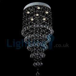 6 Light Modern Classic Downlight Electroplated Chandelier Crystal Rain Drop Light