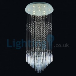 10 Light Modern Classic Downlight Electroplated Chandelier Crystal Rain Drop Light