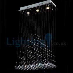 3 Light Modern Classic Downlight Electroplated Chandelier Crystal Rain Drop Light