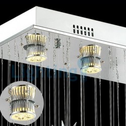 4 Light Modern Classic Downlight Electroplated Chandelier Crystal Rain Drop Light