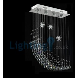 4 Light Modern Classic Downlight Electroplated Chandelier Crystal Rain Drop Light