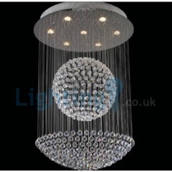 Sphere and Hemisphere Modern Classic Downlight Electroplated Chandelier Crystal Rain Drop Light