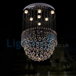 7 Light Modern Classic Downlight Electroplated Chandelier Crystal Rain Drop Light