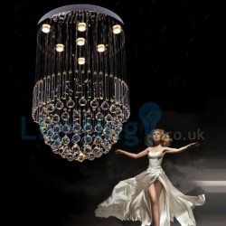 7 Light Modern Classic Downlight Electroplated Chandelier Crystal Rain Drop Light