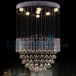 7 Light Modern Classic Downlight Electroplated Chandelier Crystal Rain Drop Light