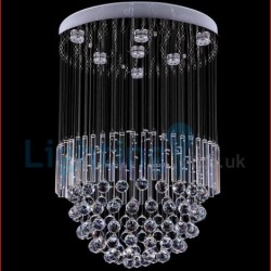 7 Light Modern Classic Downlight Electroplated Chandelier Crystal Rain Drop Light