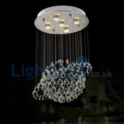 5 Light Modern Classic Downlight Electroplated Chandelier Crystal Rain Drop Light