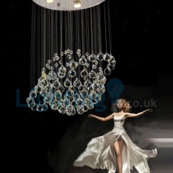 5 Light Modern Classic Downlight Electroplated Chandelier Crystal Rain Drop Light