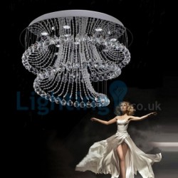 Modern Classic Downlight Electroplated Chandelier Crystal Rain Drop Light