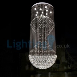 11 Light Modern Classic Downlight Electroplated Chandelier Crystal Rain Drop Light
