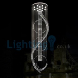 12 Light 3 Meters Length Modern Classic Downlight Electroplated Chandelier Crystal Rain Drop Light