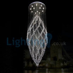 12 Light Spiral Modern Classic Downlight Electroplated Chandelier Crystal Rain Drop Light