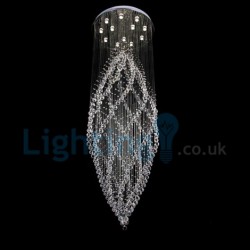 12 Light Spiral Modern Classic Downlight Electroplated Chandelier Crystal Rain Drop Light