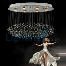 6 Light Modern Classic Downlight Electroplated Chandelier Crystal Rain Drop Light