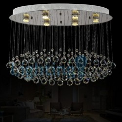 6 Light Modern Classic Downlight Electroplated Chandelier Crystal Rain Drop Light