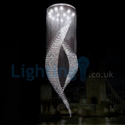 13 Light Spiral Modern Classic Downlight Electroplated Chandelier Crystal Rain Drop Light