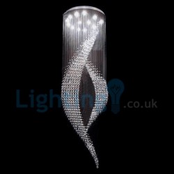 13 Light Spiral Modern Classic Downlight Electroplated Chandelier Crystal Rain Drop Light