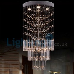 4 Light Modern Classic Downlight Electroplated Chandelier Crystal Rain Drop Light