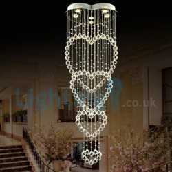 6 Light Modern Classic Downlight Electroplated Chandelier Crystal Rain Drop Light