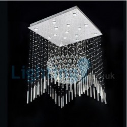 Modern 15 Light Classic Downlight Electroplated Chandelier Crystal Rain Drop Light