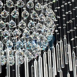 Modern 15 Light Classic Downlight Electroplated Chandelier Crystal Rain Drop Light