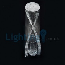 12 Light Spiral 4 Balls Modern Classic Downlight Electroplated Chandelier Crystal Rain Drop Light